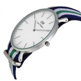  Shop Authentic Daniel Wellington Classic Nottingham White Dial Two Tone NATO Strap Watch For Men - 0208DW - Luxxuri
