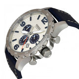  Shop Authentic Fossil Nate Chronograph White Dial Blue Leather Strap Watch for Men - JR1480 - Luxxuri