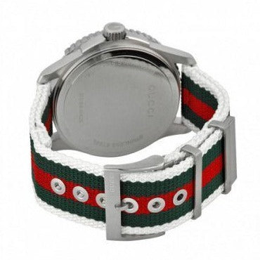  Shop Authentic Gucci G Timeless White Dial Two Tone Nylon Strap Watch For Men - YA126231 - Luxxuri