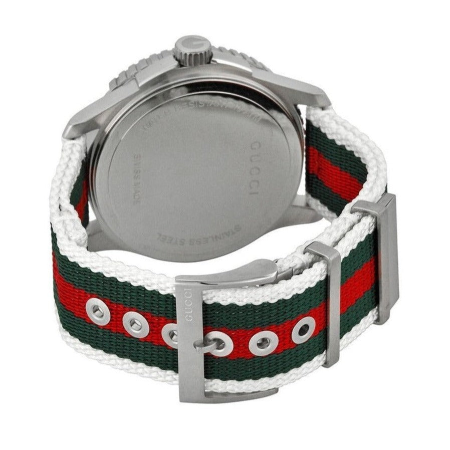  Shop Authentic Gucci G Timeless White Dial Two Tone Nylon Strap Watch For Men - YA126231 - Luxxuri