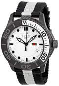  Shop Authentic Gucci G Timeless XL White Dial Two Tone NATO Strap Watch For Men - YA126243 - Luxxuri