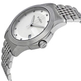  Shop Authentic Gucci G Timeless Diamonds Silver Dial Silver Steel Strap Watch For Men - YA126404 - Luxxuri