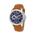  Shop Authentic Michael Kors Ryker Chronograph Analog Blue Dial Brown Leather Strap Watch For Men - MK8518 - Luxxuri