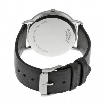  Shop Authentic Movado Sapphire Silver Dial Black Leather Strap Watch for Men - 606694 - Luxxuri