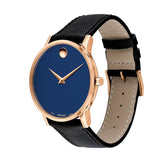  Shop Authentic Movado Museum Sport Blue Dial Black Leather Strap Watch for Men - 0607266 - Luxxuri