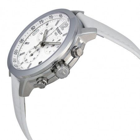  Shop Authentic Tissot PRC 200 Chronograph White Dial White Leather Strap Watch For Men - T055.417.16.017.00 - Luxxuri