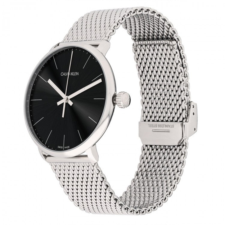  Shop Authentic Calvin Klein High Noon Black Dial Silver Mesh Bracelet Watch for Men - K8M21121 - Luxxuri