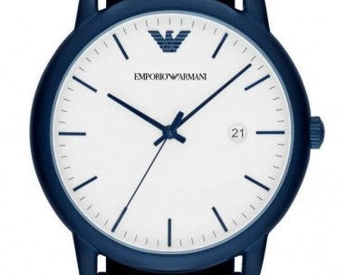  Shop Authentic Emporio Armani Luigi Quartz White Dial Blue Mesh Bracelet Watch For Men - AR11025 - Luxxuri
