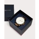  Shop Authentic Tommy Hilfiger Chase Quartz White Dial Gold Steel Strap Watch for Men - 1791576 - Luxxuri