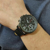  Shop Authentic Tommy Hilfiger London Chronograph Grey Dial Black Leather Strap Watch for Men - 1791533 - Luxxuri