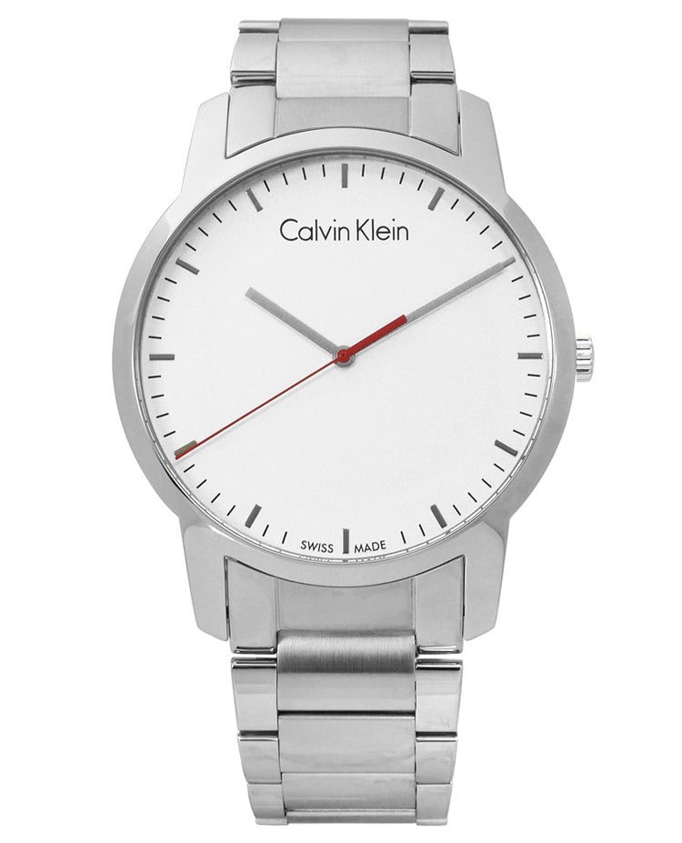  Shop Authentic Calvin Klein City Quartz White Dial Silver Steel Strap Watch for Men - K2G2G1Z6 - Luxxuri