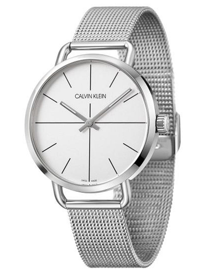  Shop Authentic Calvin Klein Even Quartz White Dial Silver Steel Strap Watch for Women - K7B21126 - Luxxuri