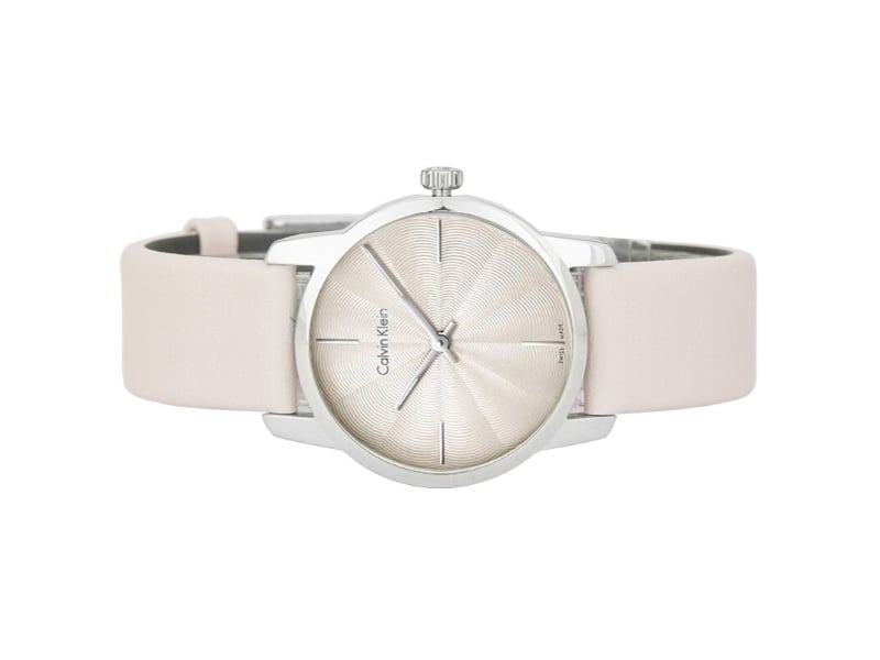  Shop Authentic Calvin Klein City White Dial White Leather Strap Watch for Women - K2G231XH - Luxxuri