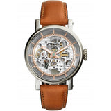  Shop Authentic Fossil Boyfriend Automatic Skeleton Silver Dial Brown Leather Strap Watch for Women - ME3109 - Luxxuri