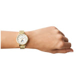  Shop Authentic Fossil Jacqueline Moonphase Mother of Pearl Dial Gold Steel Strap Watch for Women - ES5167 - Luxxuri