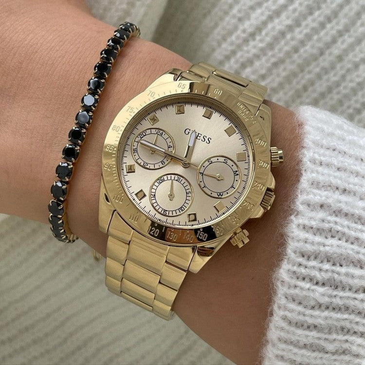  Shop Authentic Guess Eclipse Gold Dial Gold Steel Strap Watch for Women - GW0314L2 - Luxxuri