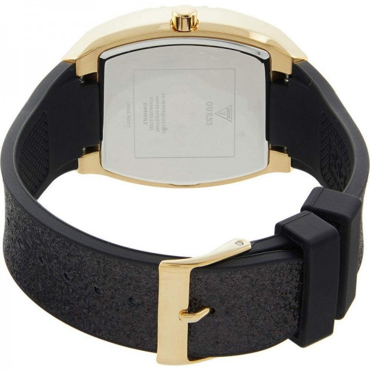  Shop Authentic Guess Raven Diamonds Champagne Dial Black Rubber Strap Watch For Women - GW0105L2 - Luxxuri