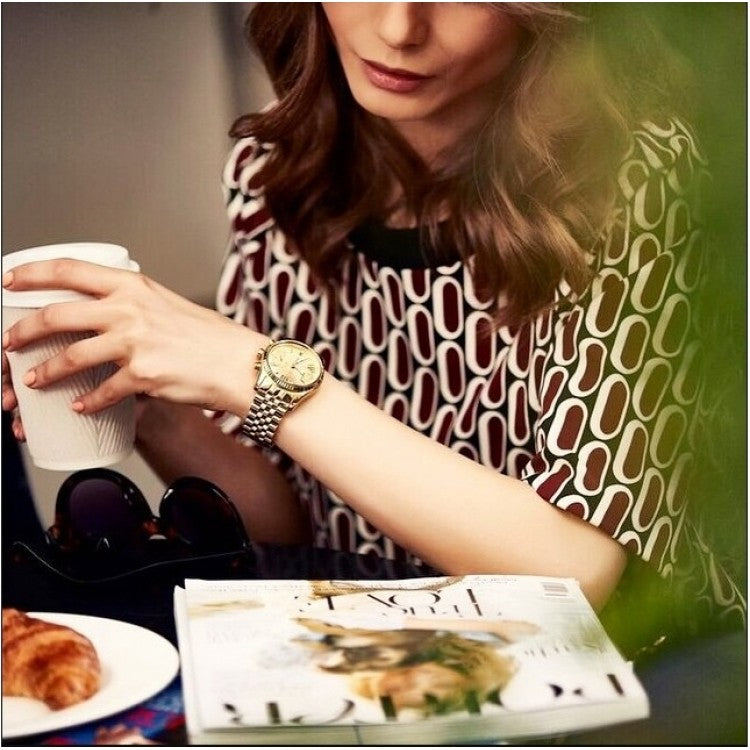  Shop Authentic Michael Kors Lexington Chronograph Gold Dial Gold Steel Strap Watch for Women - MK5556 - Luxxuri