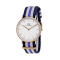  Shop Authentic Daniel Wellington Classic Trinity White Dial Three Tone Nylon Strap Watch For Women - 0509DW - Luxxuri