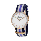  Shop Authentic Daniel Wellington Classic Trinity White Dial Three Tone Nylon Strap Watch For Women - 0509DW - Luxxuri