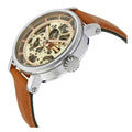  Shop Authentic Fossil Boyfriend Automatic Skeleton Silver Dial Brown Leather Strap Watch for Women - ME3109 - Luxxuri