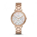  Shop Authentic Fossil Jacqueline Multi Function Mother of Pearl Dial Rose Gold Steel Strap Watch for Women - ES3757 - Luxxuri