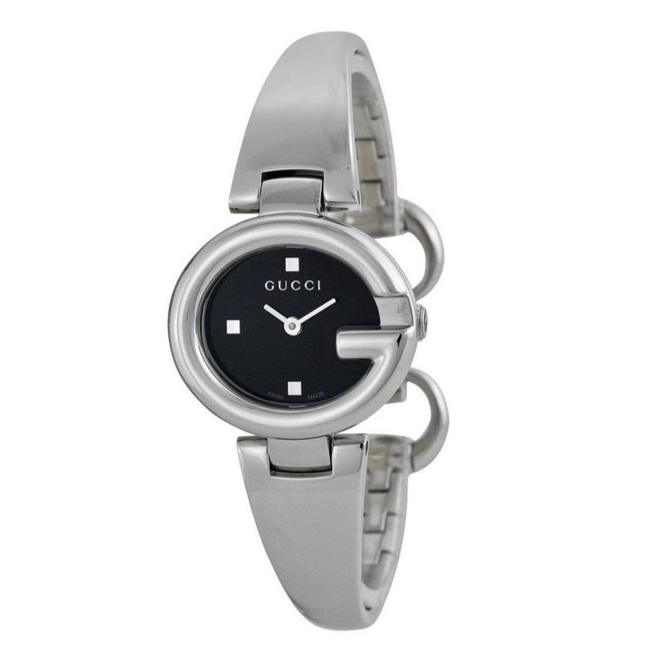  Shop Authentic Gucci Guccisima Quartz Black Dial Silver Steel Strap Watch For Women - YA134501 - Luxxuri