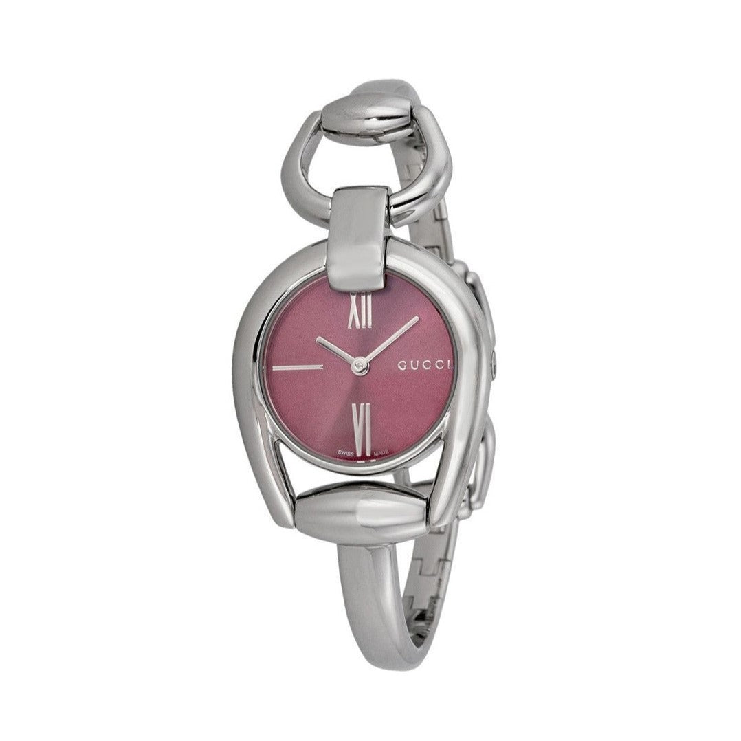  Shop Authentic Gucci Horsebit Quartz Red Dial Silver Steel Strap Watch For Women - YA139502 - Luxxuri