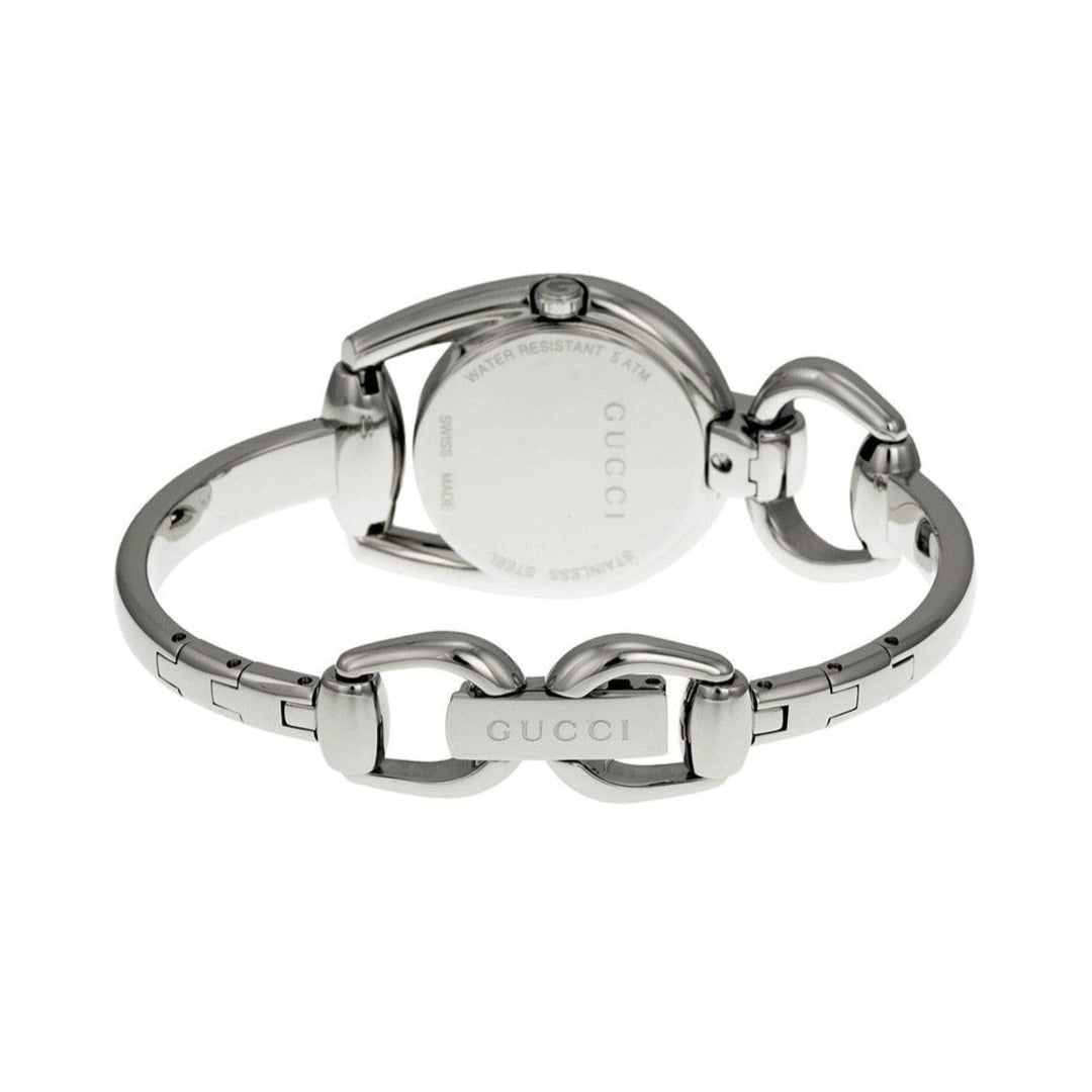  Shop Authentic Gucci Horsebit Collection Diamonds Mother of Pearl Dial Silver Steel Strap Watch For Women - YA139506 - Luxxuri