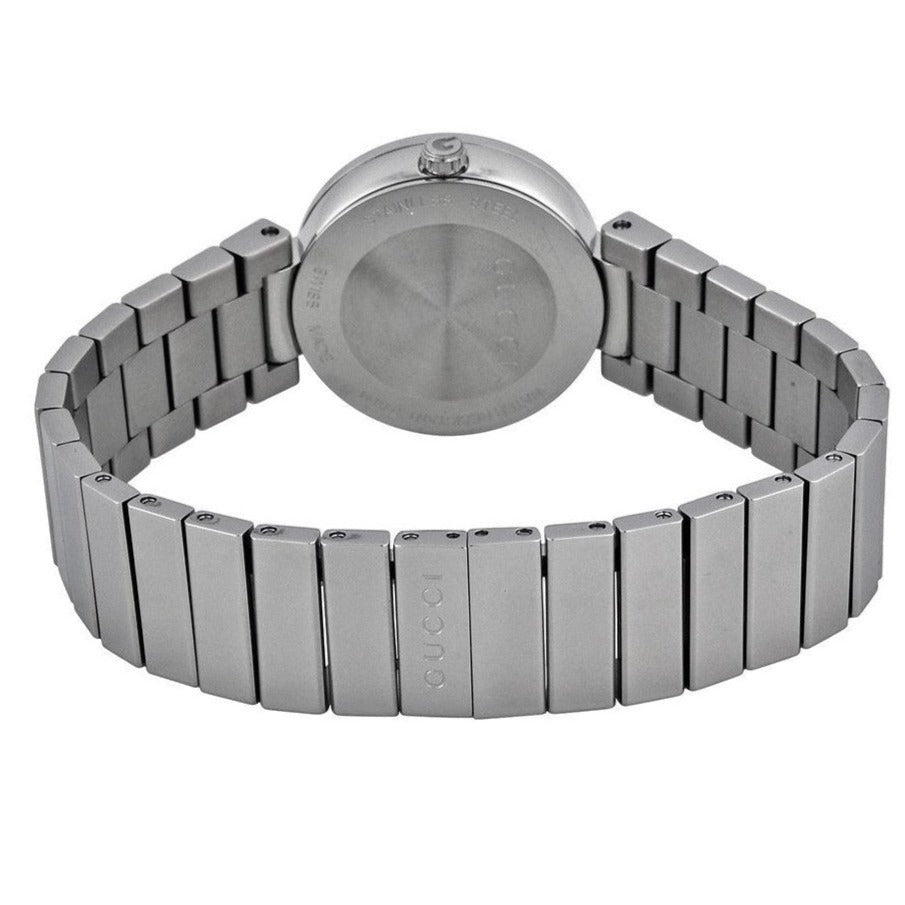  Shop Authentic Gucci Interlocking G Quartz Black Dial Black Steel Strap Watch For Women - YA133502 - Luxxuri