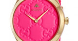  Shop Authentic Gucci G Timeless Quartz Pink Dial Pink Leather Strap Watch For Women - YA1264115 - Luxxuri