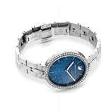  Shop Authentic Swarovski Cosmopolitan Blue Dial Silver Steel Strap Watch for Women - 5517790 - Luxxuri
