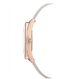  Shop Authentic Swarovski Crystalline Aura Silver Dial Beige Leather Strap Watch for Women - 5519450 - Luxxuri