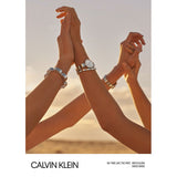  Shop Authentic Calvin Klein Wavy Silver Dial Silver Steel Strap Watch for Women - K9U23146 - Luxxuri