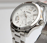  Shop Authentic Fossil Cecile Multifunction Silver Dial Silver Steel Strap Watch for Women - AM4509 - Luxxuri