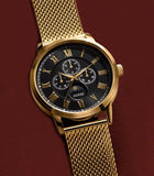  Shop Authentic Guess Delancy Black Dial Gold Mesh Bracelet Watch for Men - W0871G2 - Luxxuri