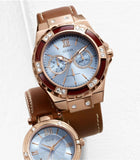  Shop Authentic Guess Limelight Quartz White Dial Brown Leather Strap Watch For Women - W0775L7 - Luxxuri
