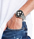  Shop Authentic Guess Odyssey Black Dial Silver Steel Strap Watch For Men - W1107G1 - Luxxuri