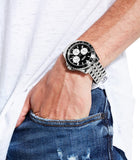  Shop Authentic Guess Odyssey Black Dial Silver Steel Strap Watch For Men - W1107G1 - Luxxuri