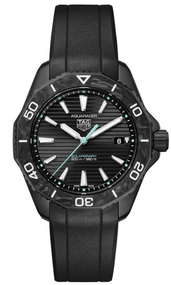  Shop Authentic Tag Heuer Aquaracer Professional 200 Solargraph Quartz Black Dial Black Rubber Strap Watch for Men - WBP1112.FT6199 - Luxxuri