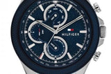  Shop Authentic Tommy Hilfiger Clark Chronograph Blue Dial Silver Steel Strap Watch For Men - 1792080 - Luxxuri