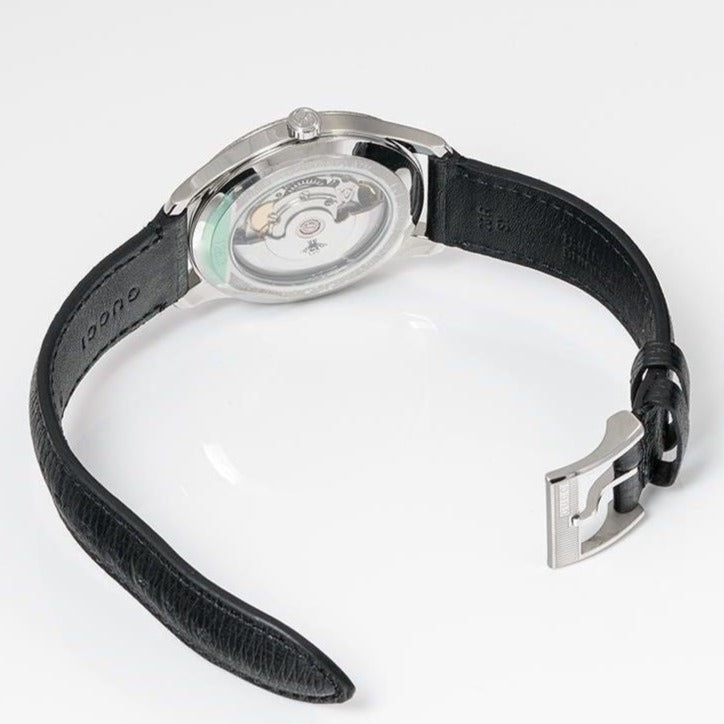  Shop Authentic Gucci G Timeless Eryx Silver Dial Black Leather Strap Watch For Men - YA126338 - Luxxuri