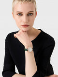  Shop Authentic Emporio Armani Pro Planet Analog Silver Dial Green Leather Strap Watch For Women - AR11517 - Luxxuri