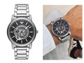  Shop Authentic Emporio Armani Meccanico Automatic Skeleton Black Dial Silver Steel Strap Watch For Men - AR60021 - Luxxuri