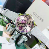  Shop Authentic Guess Sparkle Butterfly White Dial Silver Leather Strap Watch For Women - GW0008L1 - Luxxuri