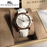  Shop Authentic Burberry The City Diamonds White Dial White Leather Strap Watch for Women - BU9130 - Luxxuri