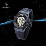  Shop Authentic Maserati Potenza Automatic Black Dial Black Leather Strap Watch For Men - R8821108036 - Luxxuri