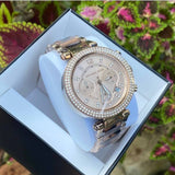  Shop Authentic Michael Kors Parker Chronograph Rose Gold Dial Two Tone Steel Strap Watch For Women - MK6832 - Luxxuri