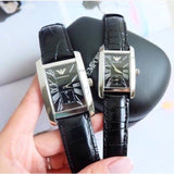  Shop Authentic Emporio Armani Classic Black Dial Black Leather Strap Watch For Women - AR0144 - Luxxuri