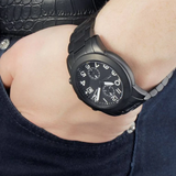  Shop Authentic Marc Jacobs Larry Chronograph Black Dial Black Steel Strap Watch for Men - MBM5032 - Luxxuri